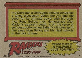 1981 Topps Raiders of the Lost Ark #40 The Rivals Meet Back