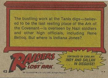 1981 Topps Raiders of the Lost Ark #43 Overseers Of Evil Back