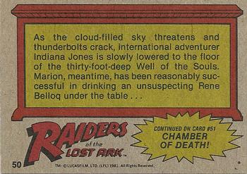 1981 Topps Raiders of the Lost Ark #50 Treacherous Descent Back