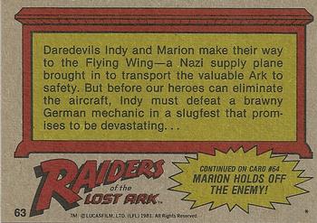 1981 Topps Raiders of the Lost Ark #63 A Mountain Of Muscle Back