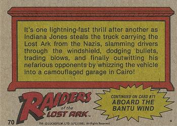 1981 Topps Raiders of the Lost Ark #70 The Chase Back