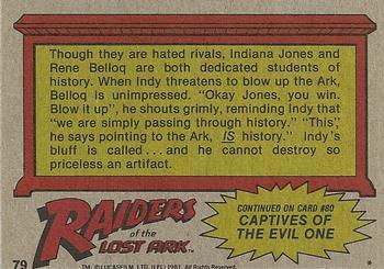1981 Topps Raiders of the Lost Ark #79 Indy's Bluff Is Called Back
