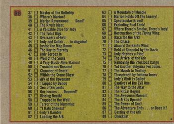 1981 Topps Raiders of the Lost Ark #88 Checklist Back