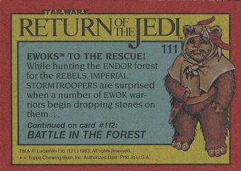 1983 Topps Star Wars: Return of the Jedi #111 Ewoks to the Rescue! Back