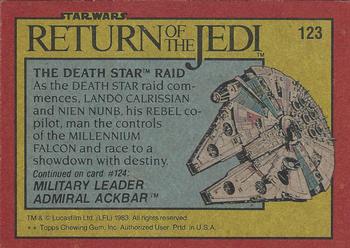 1983 Topps Star Wars: Return of the Jedi #123 The Death Star Raid Back