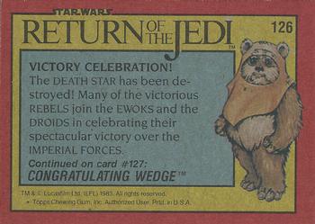 1983 Topps Star Wars: Return of the Jedi #126 Victory Celebration! Back