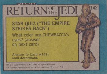 1983 Topps Star Wars: Return of the Jedi #142 The Approach of Wicket Back
