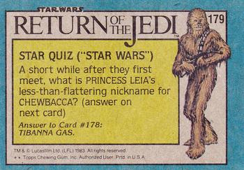 1983 Topps Star Wars: Return of the Jedi #179 Horror from the Pit Back