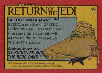 1983 Topps Star Wars: Return of the Jedi #19 Beedo and a Jawa Back