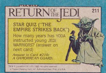 1983 Topps Star Wars: Return of the Jedi #211 A Full-Fledged Jedi! Back