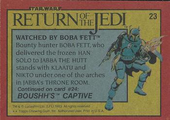 1983 Topps Star Wars: Return of the Jedi #23 Watched by Boba Fett Back