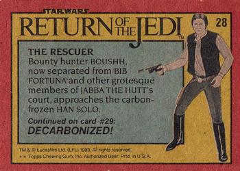 1983 Topps Star Wars: Return of the Jedi #28 The Rescuer Back