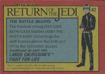 1983 Topps Star Wars: Return of the Jedi #42 The Battle Begins Back
