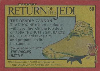 1983 Topps Star Wars: Return of the Jedi #50 The Deadly Cannon Back