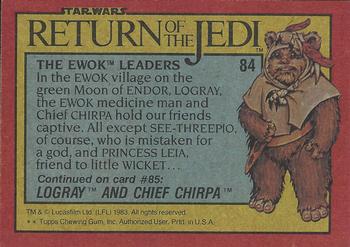 1983 Topps Star Wars: Return of the Jedi #84 The Ewok Leaders Back