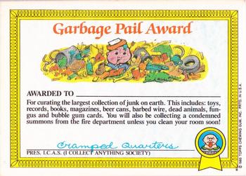1985 Topps Garbage Pail Kids Series 1 #34a Kim Kong Back