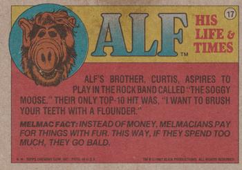 1987 Topps ALF #17 Wash the laundry? I thought you said toss the laundry! Back