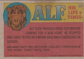 1987 Topps ALF #25 Siamese On Rye, Stella. Tuck In The Tail Back