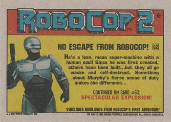 1990 Topps RoboCop 2 #62 No Escape from Robocop! Back