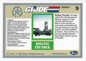 1991 Impel G.I. Joe #9 Rolling Thunder Back
