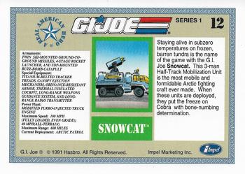 1991 Impel G.I. Joe #12 Snowcat Back