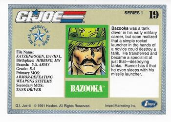 1991 Impel G.I. Joe #19 Bazooka Back