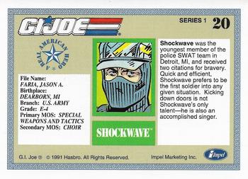 1991 Impel G.I. Joe #20 Shockwave Back