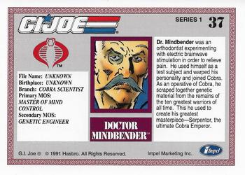 1991 Impel G.I. Joe #37 Dr. Mindbender Back