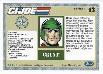 1991 Impel G.I. Joe #43 Grunt Back