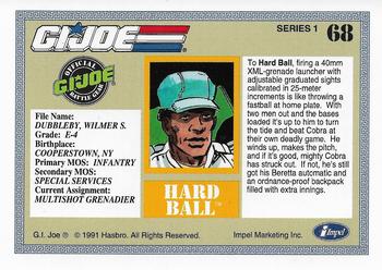 1991 Impel G.I. Joe #68 Hard Ball Back