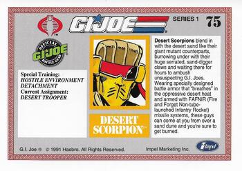 1991 Impel G.I. Joe #75 Desert Scorpion Back