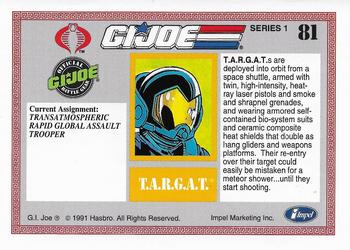 1991 Impel G.I. Joe #81 T.A.R.G.A.T. Back