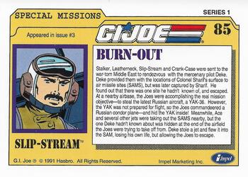 1991 Impel G.I. Joe #85 Burn-Out Back