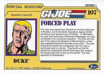 1991 Impel G.I. Joe #107 Forced Play Back