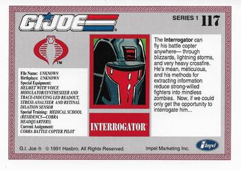 1991 Impel G.I. Joe #117 Interrogator Back