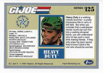 1991 Impel G.I. Joe #125 Heavy Duty Back