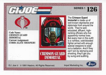 1991 Impel G.I. Joe #126 Crimson Guard Immortal Back