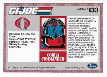 1991 Impel G.I. Joe #133 Cobra Commander Back