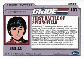 1991 Impel G.I. Joe #157 First Battle of Springfield Back