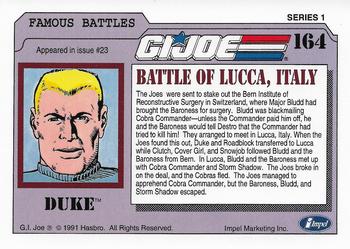1991 Impel G.I. Joe #164 Battle of Lucca, Italy Back
