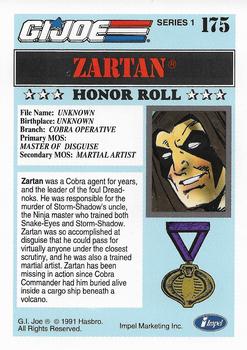 1991 Impel G.I. Joe #175 Zartan Back