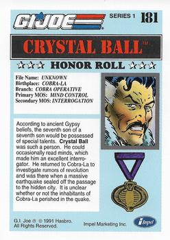 1991 Impel G.I. Joe #181 Crystal Ball Back