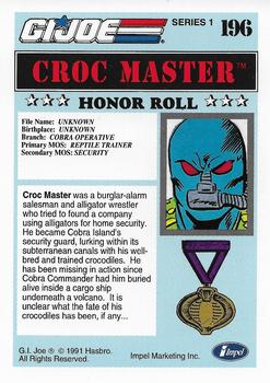 1991 Impel G.I. Joe #196 Croc Master Back