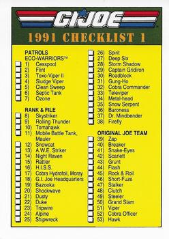 1991 Impel G.I. Joe #199 1991 Checklist (1-105) Front