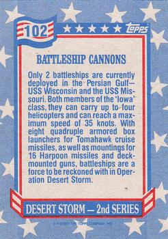 1991 Topps Desert Storm #102 Battleship Cannons Back