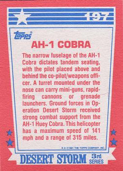 1991 Topps Desert Storm #197 AH-1 Cobra Back