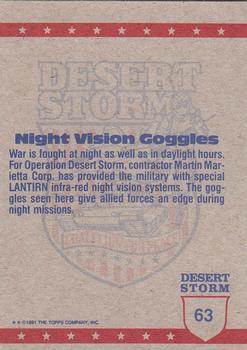 1991 Topps Desert Storm #63 Night Vision Goggles Back