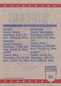 1991 Topps Desert Storm #81 The View from Above Back