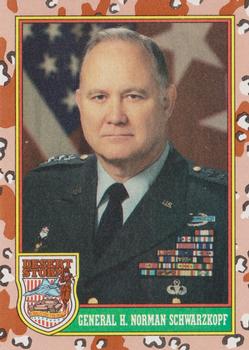 1991 Topps Desert Storm #4 General H. Norman Schwarzkopf Front