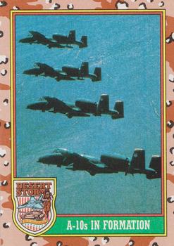 1991 Topps Desert Storm #34 A-10s in Formation Front
